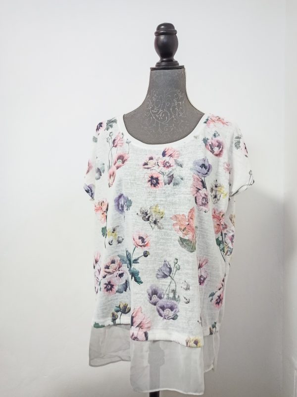 Tricou cu motive florale C&A - L haine ieftine